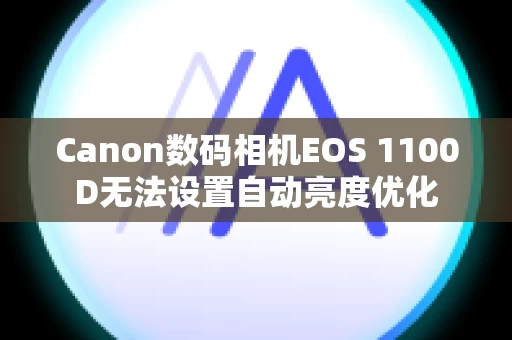 Canon数码相机EOS 1100D无法设置自动亮度优化